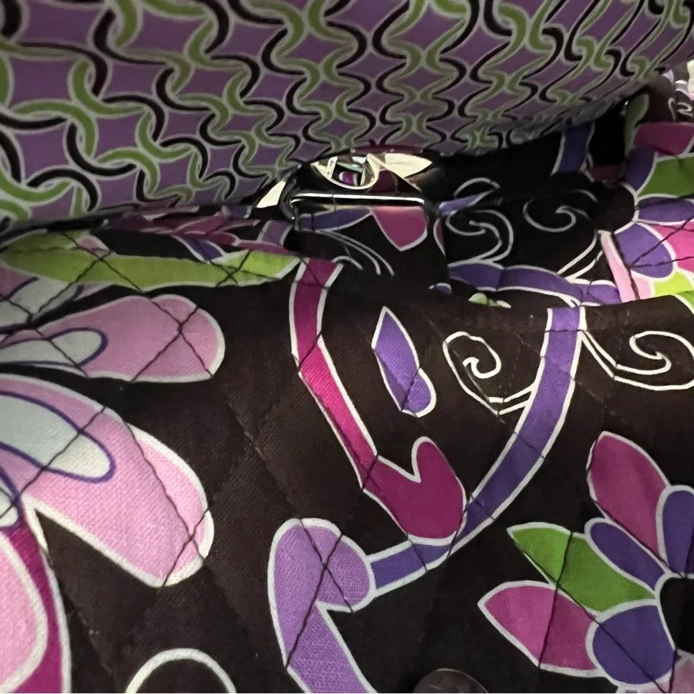 VERA BRADLEY Purple Punch 2009 Hanging Garment Bag Y2K Brown Pink Floral Travel